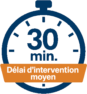 Délai d'intervention moyen de 30 min Délai d'intervention moyen de 30 min